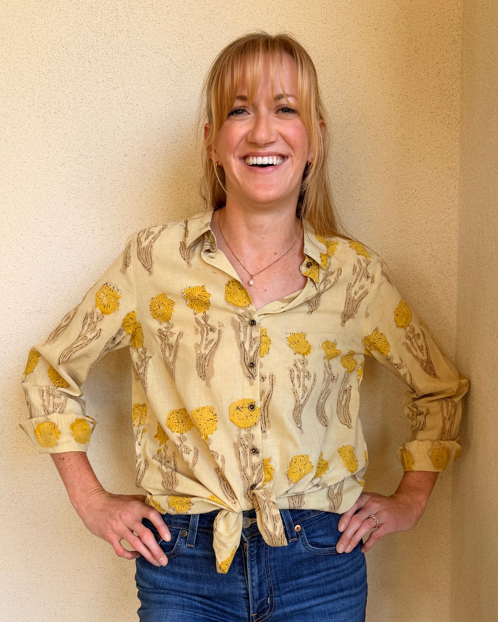The Bohemian Button Up in Mustard Medows, photograph 4 of 4