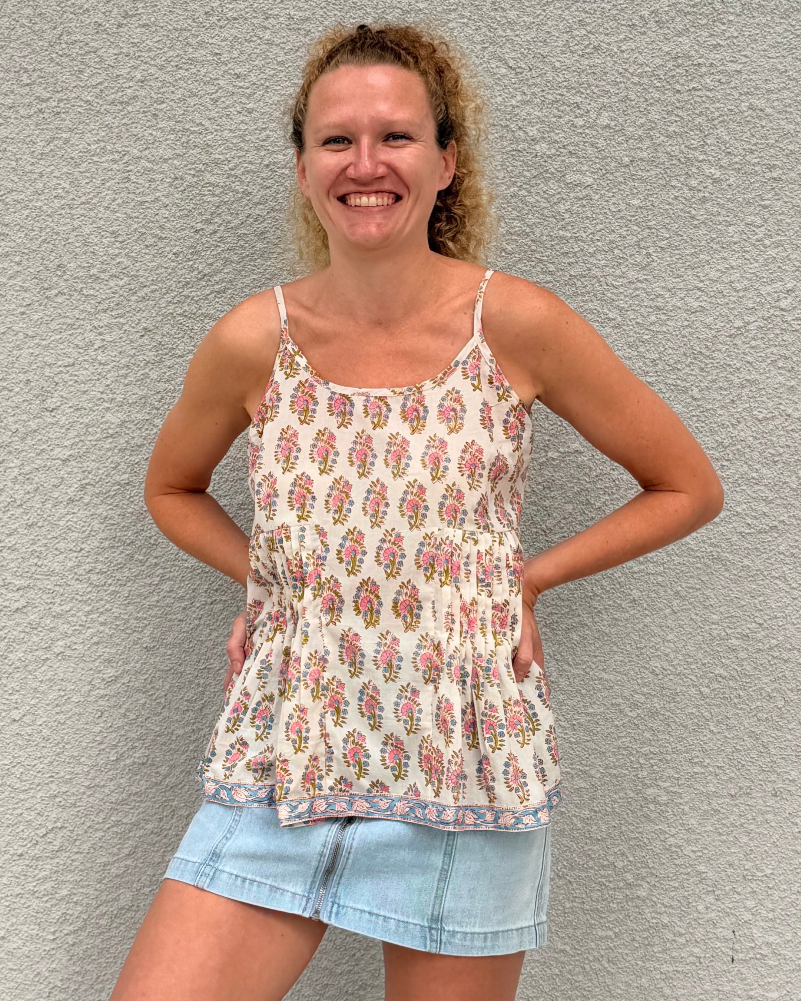 Skinny Strap Top in Petal Confetti